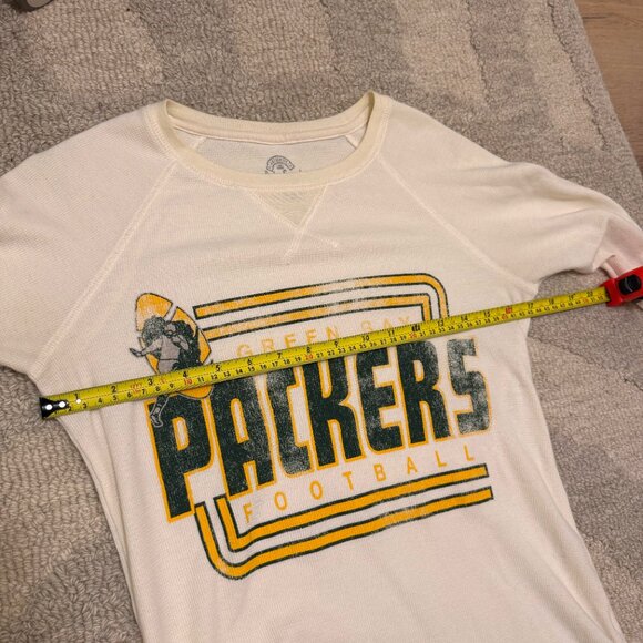 Green Bay Packers Cream Thermal Long Sleeve, Size S - Picture 7 of 9